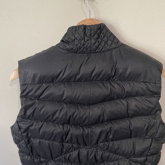 NIKE Down Puffer Vest Womens M Black Tech Full Zip Jacket Pockets Collar - Picture 12 of 13